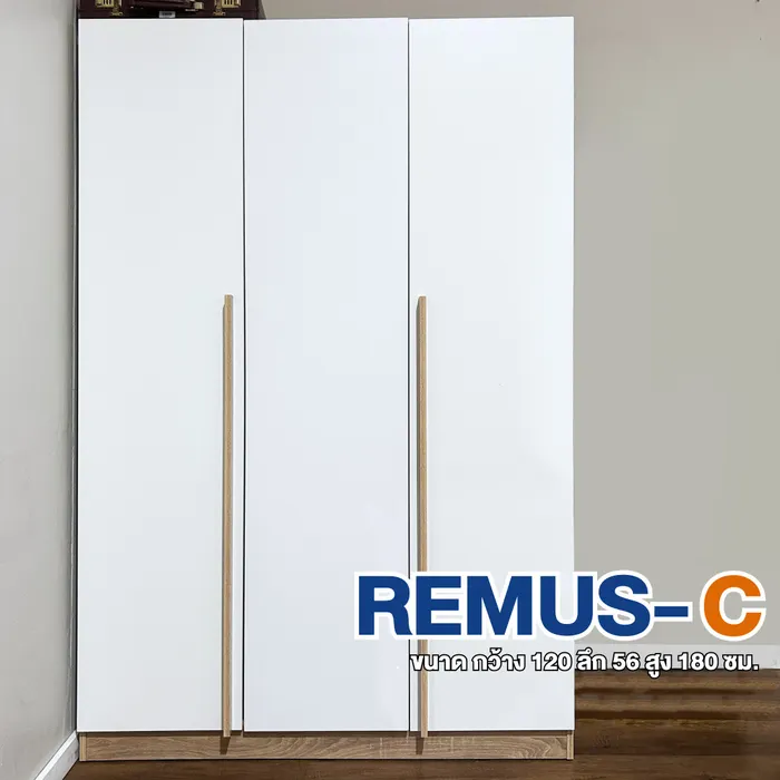 ตู้เสื้อผ้าบานเปิด รุ่น REMUS-C ขนาด 120 ซม.