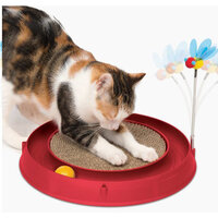 Circuit Ball Toy with Scratch Pad รางบอลกลม 3-in-1 พร้อมตัวผื้งเด้ง และที่ขูดเล็บ พิเศษ หญ้า catnip ฟรี