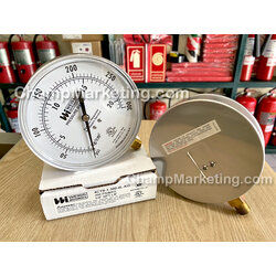 WEISS 4CTS-1 เกจ์วัดแรงดัน 4.5" สำหรับงา่น ลม น้ำมัน น้ำ แก๊ส มาตรฐาน UL 0-300psi
