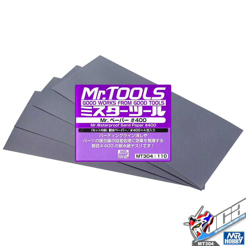MR.HOBBY MT304 MR.WATERPROOF SAND PAPER #400 (4PCS)