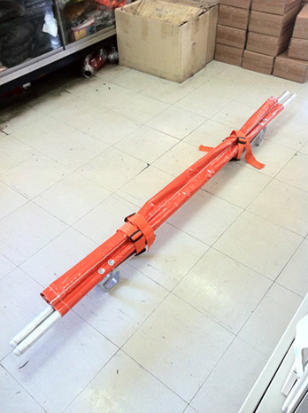 เปลพยาบาลชนิดม้วนเก็บเนื้อผ้าใบกันน้ำ-สีส้ม