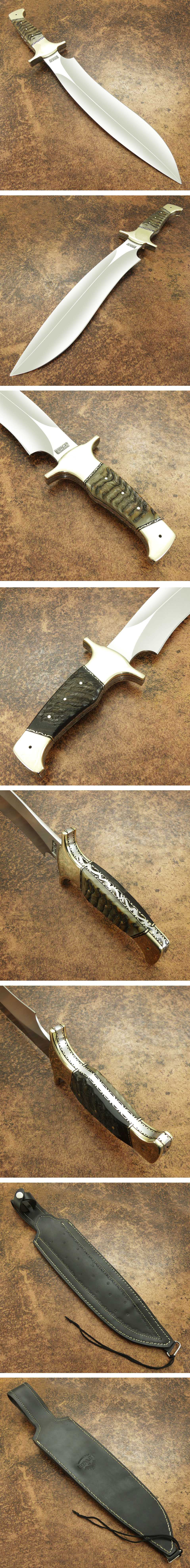 มีดเดินป่า IMPACT CUTLERY RARE CUSTOM MASSIVE SASQUATCH BOWIE KNIFE FULL TANG RAM HORN UK