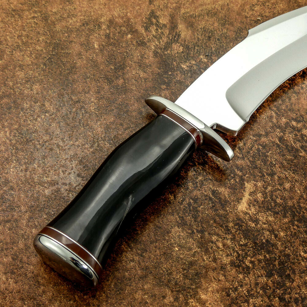 IMPACT CUTLERY RARE CUSTOM D2 BOWIE KNIFE BULL HORN HANDLE