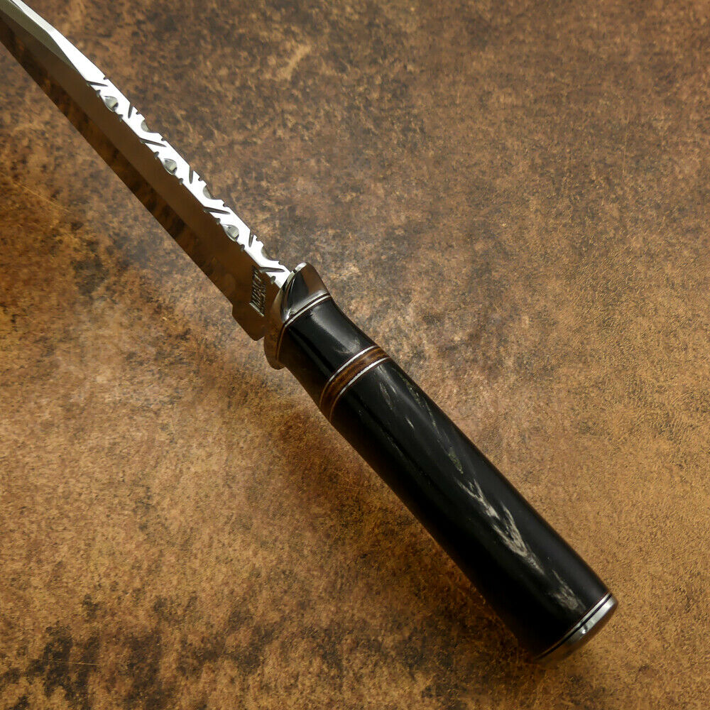 IMPACT CUTLERY RARE CUSTOM D2 BOWIE KNIFE BULL HORN HANDLE