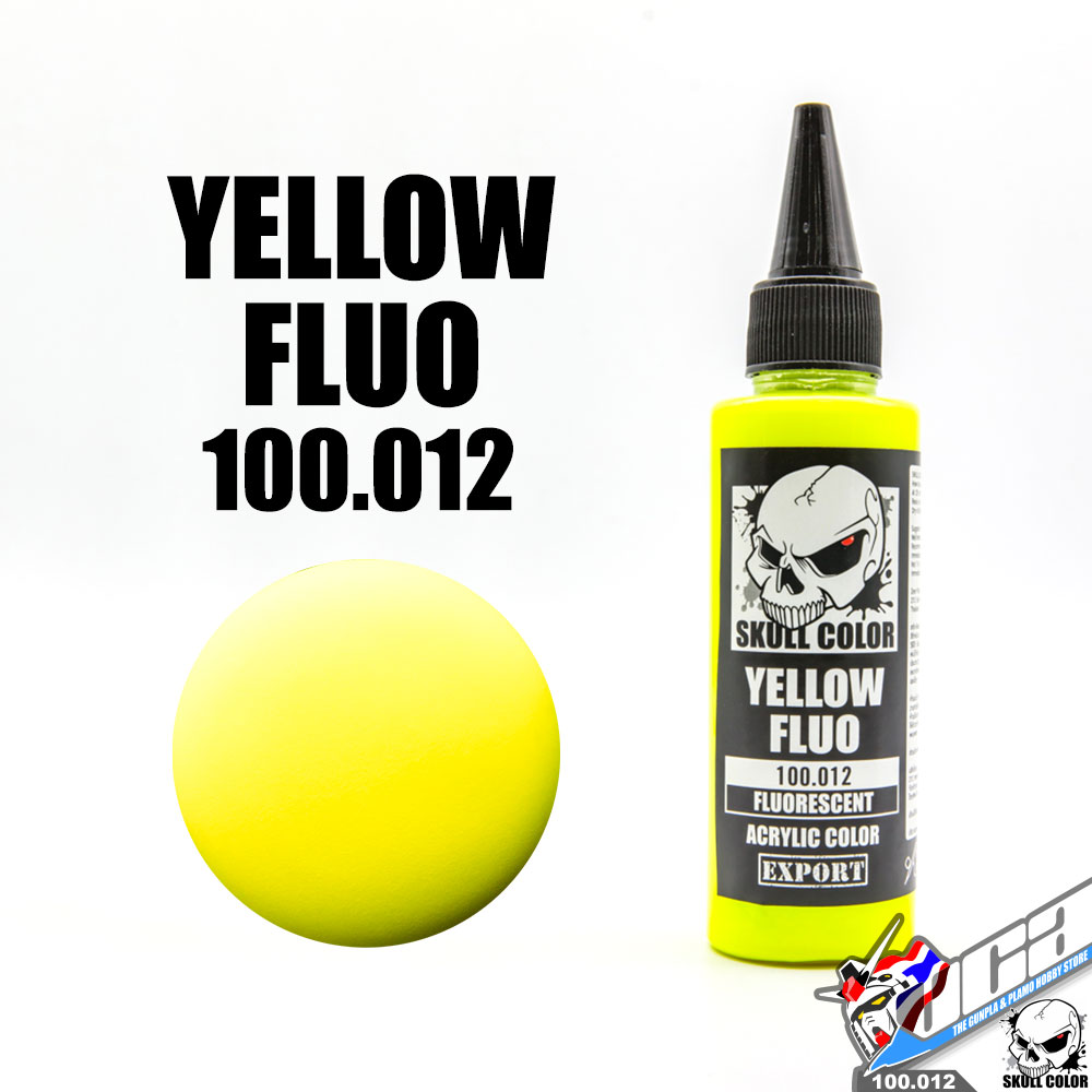 SKULL COLOR 100.012 YELLOW FLUO ACRYLIC COLOR 60ML (FLUORESCENT) สีอะครีลิกสำหรับพลาสติก โมเดล