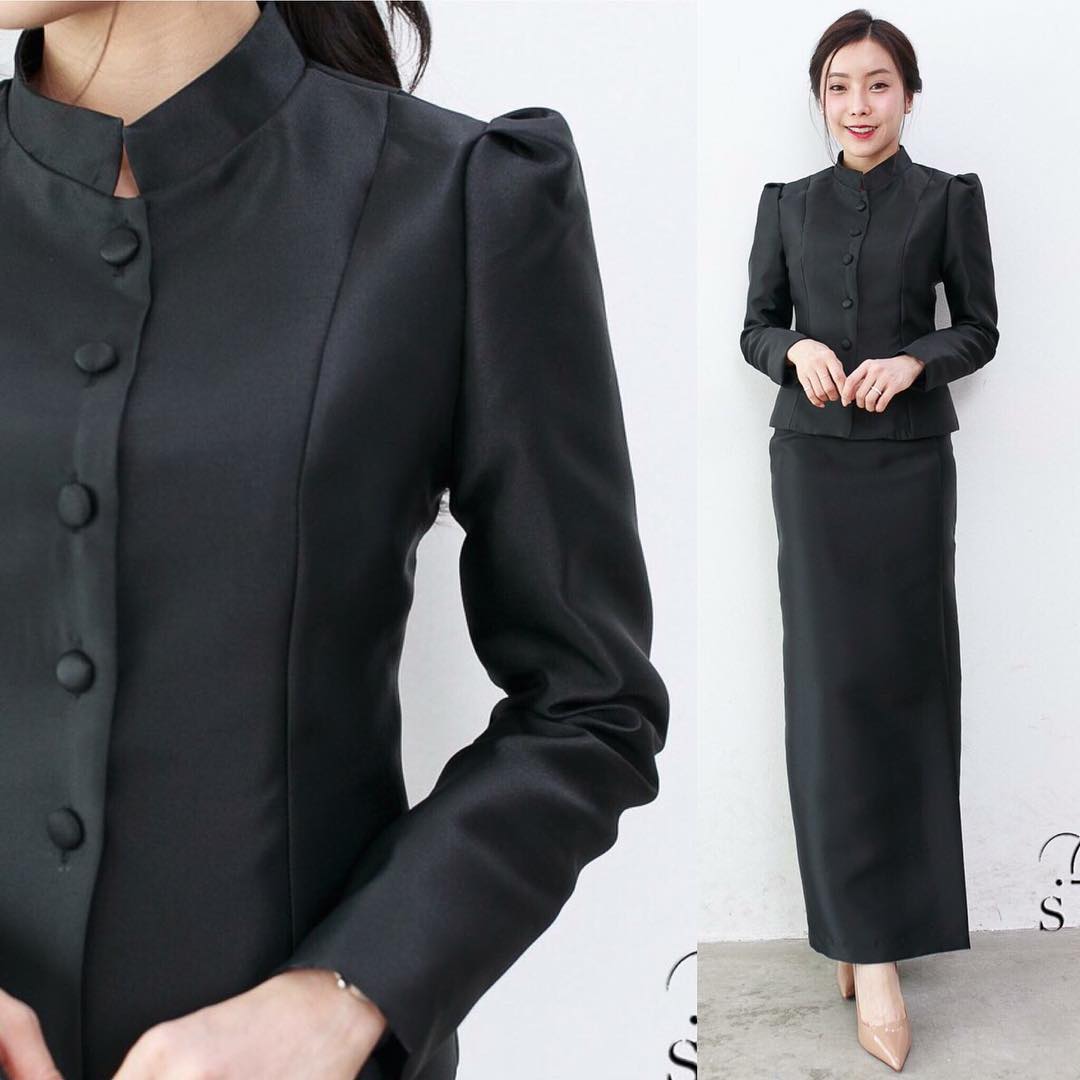 ชุดไทยจิตรลดาสีดำ ราคาถูก พร้อมส่ง