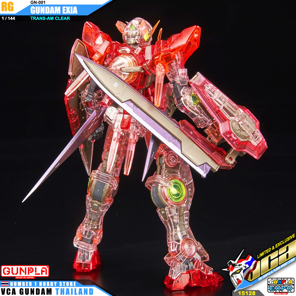 BANDAI GUNPLA EXPO REAL GRADE RG 1/144 GN-001 GUNDAM EXIA TRANS-AM TRANS AM CLEAR COLOR โมเดล กันดั้ม กันพลา VCA GUNDAM