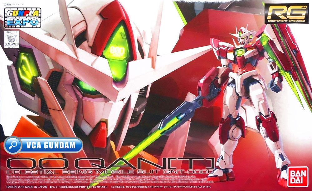BANDAI GUNPLA EXPO REAL GRADE RG 1/144 00 QAN[T] QANT TRANS AM TRANS-AM CLEAR COLOR โมเดล กันดั้ม กันพลา VCA GUNDAM