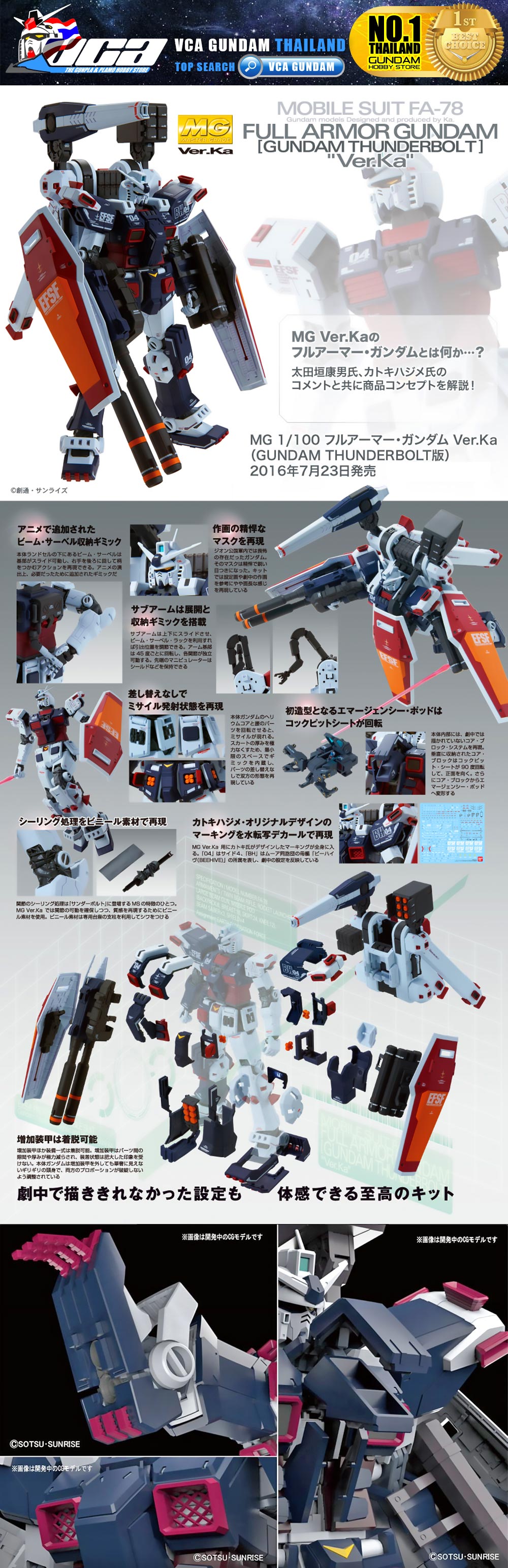 Bandai Master Grade MG FA-78 FULL ARMOR GUNDAM VER KA ฟูล อาร์เมอร์ กันดั้ม