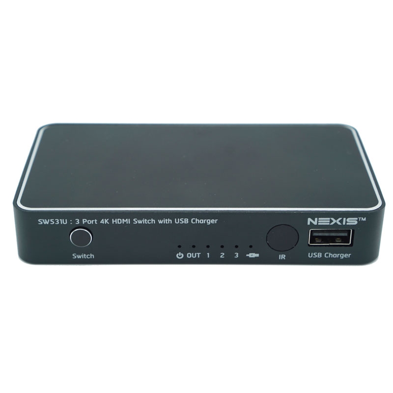 NEXIS รุ่น SW531U 3X1 HDMI2.0 SWITCH WITH USB CHARGE