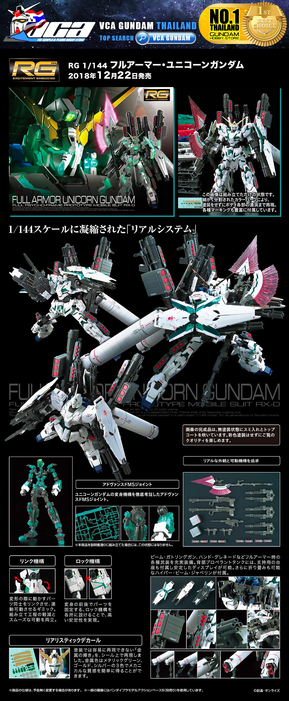RG RX-0 FULL ARMOR UNICORN GUNDAM ฟูล อาร์เมอร์ ยูนิคอร์น กันดั้ม