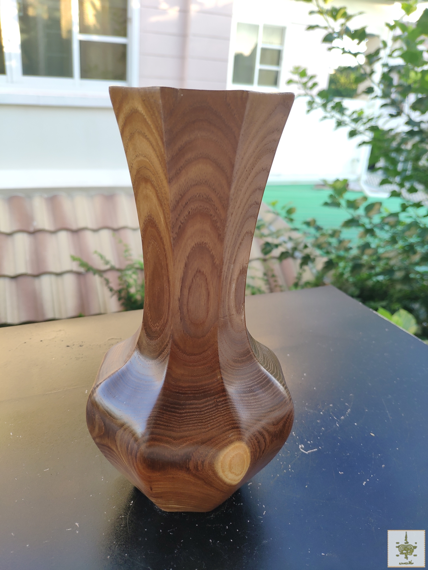 แจกันไม้เหลี่ยม งานญี่ปุ่น