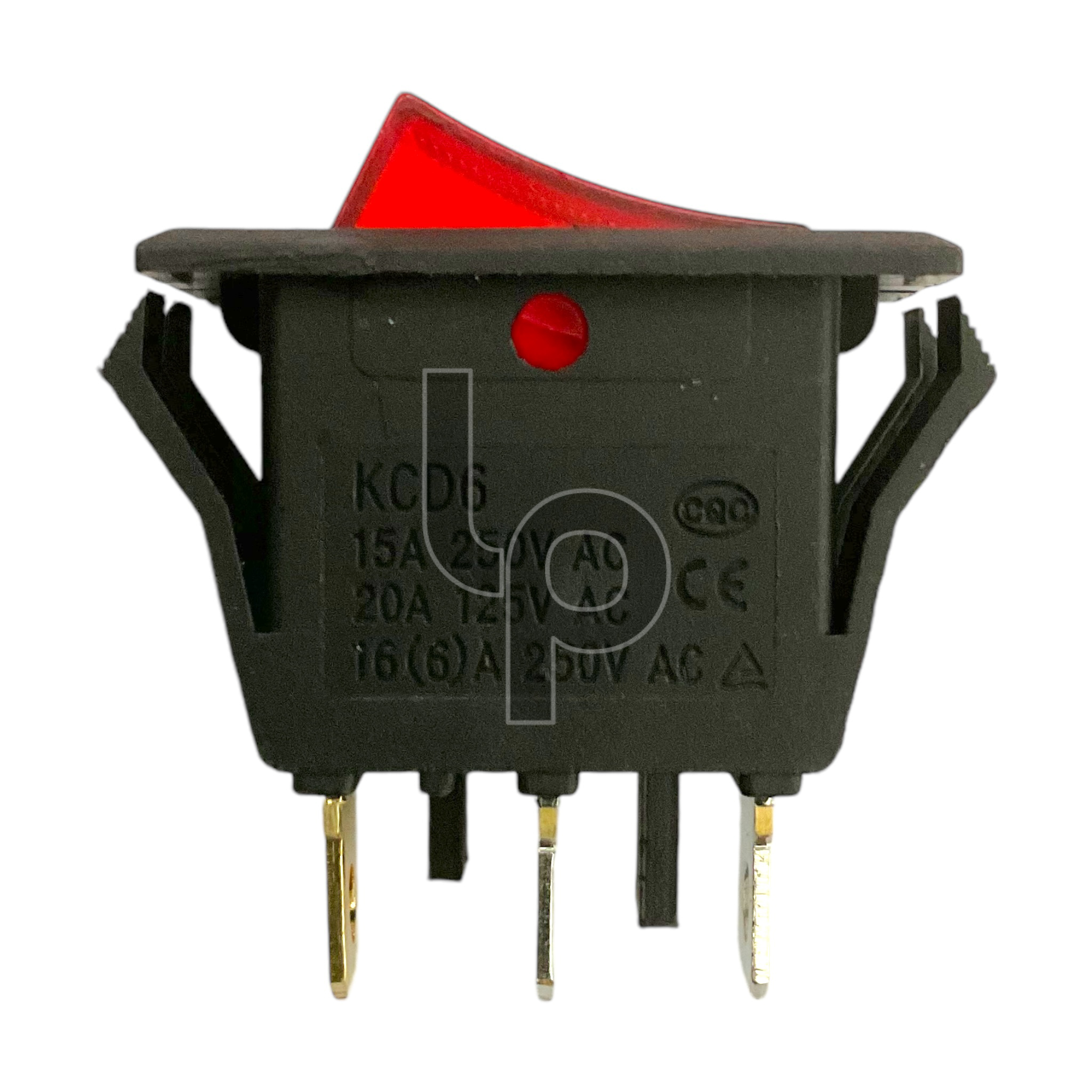 สวิตซ์เปิด-ปิด 3 ขา 12V,220V มีไฟ ขนาด 3.1x1.5 cm.