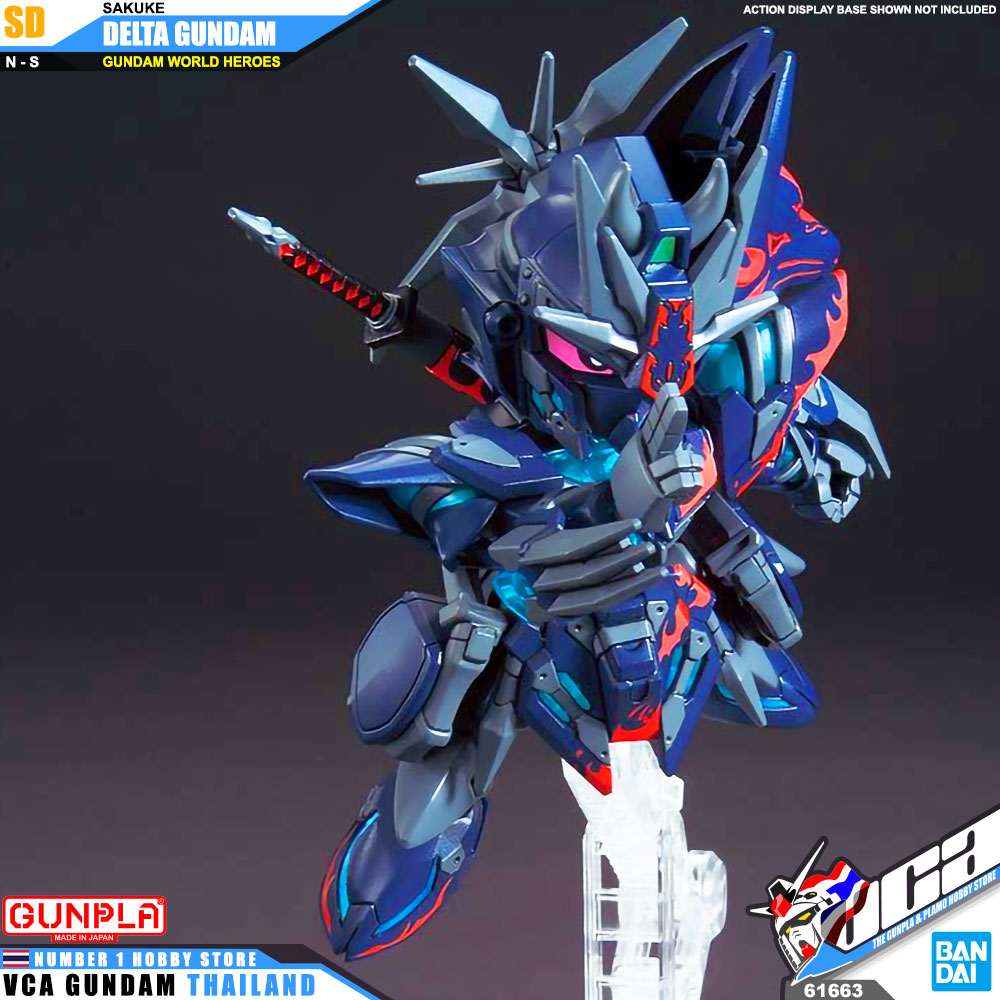 BANDAI GUNPLA SD GUNDAM WORLD HEROES SDW SASUKE DELTA GUNDAM โมเดล กันดั้ม กันพลา VCA GUNDAM