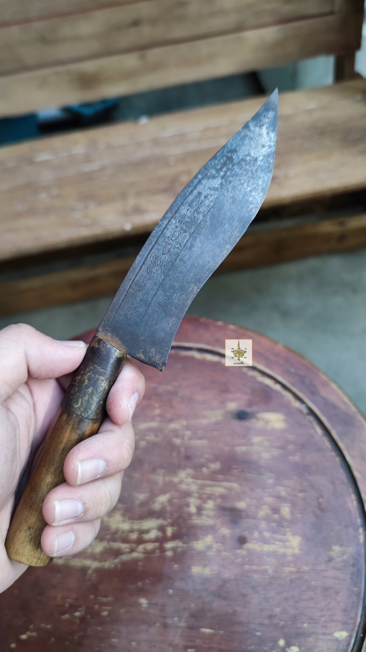 มีดเหน็บเก่า ตอกลายสวย