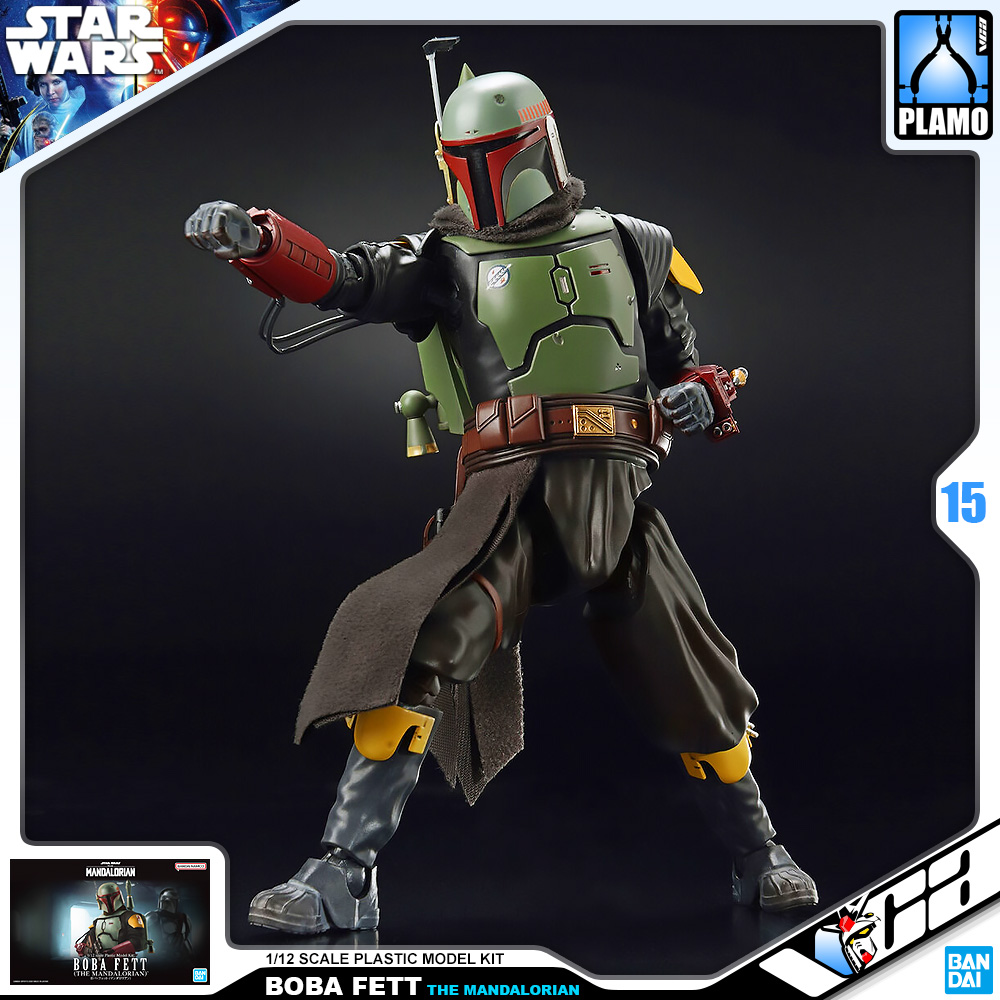 ⭐️ BANDAI STAR WARS 1/12 BOBA FETT THE MANDALORIAN ประกอบ หุ่นยนต์ โมเดล กันดั้ม กันพลา ของเล่น VCA GUNDAM