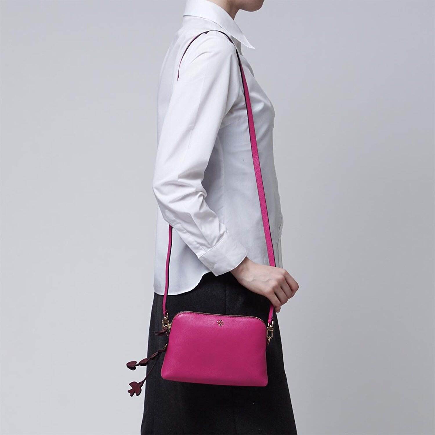 Tory burch peace pebbled crossbody