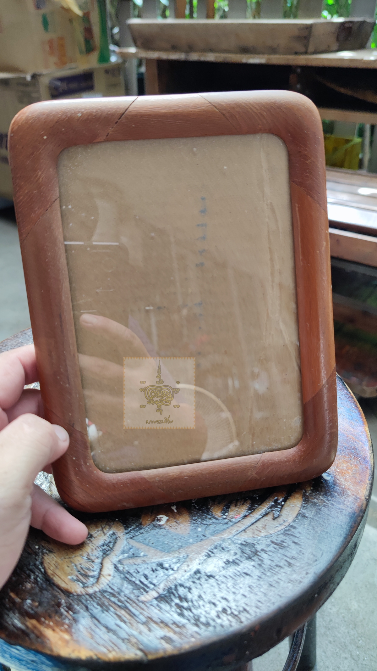 ใบปิดโฆษณา ยาเหลืองละอองแก้ว พร้อมกรอบเก่า