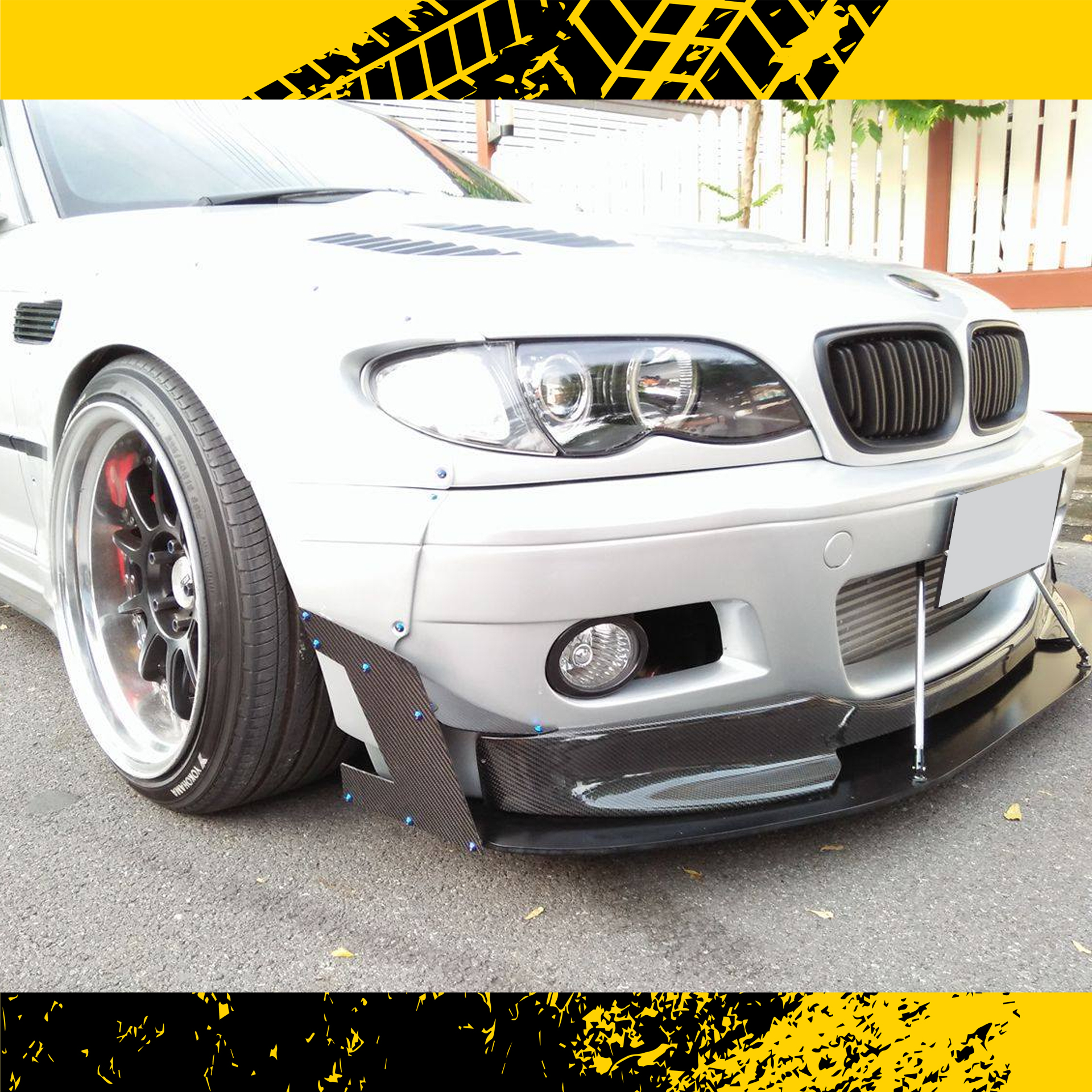 (A037) ชุดขายึดพยุงสปอยเลอร์ ลิ้นหน้า Wingหลัง ยาวพิเศษ