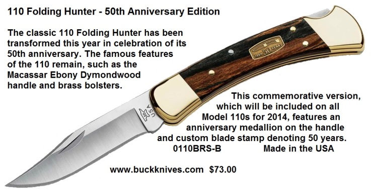 มีดBuck 110 50th Anniversary Dymondwood Folding Hunter Knife 0110BRS