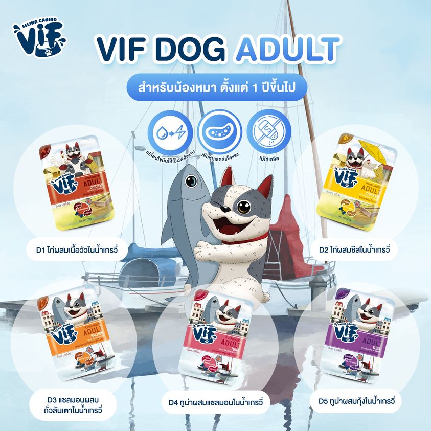 Felina Canino VIF ฟลินา คานิโน วิฟ อาหารแมวเปียก 75gX12 ซอง
