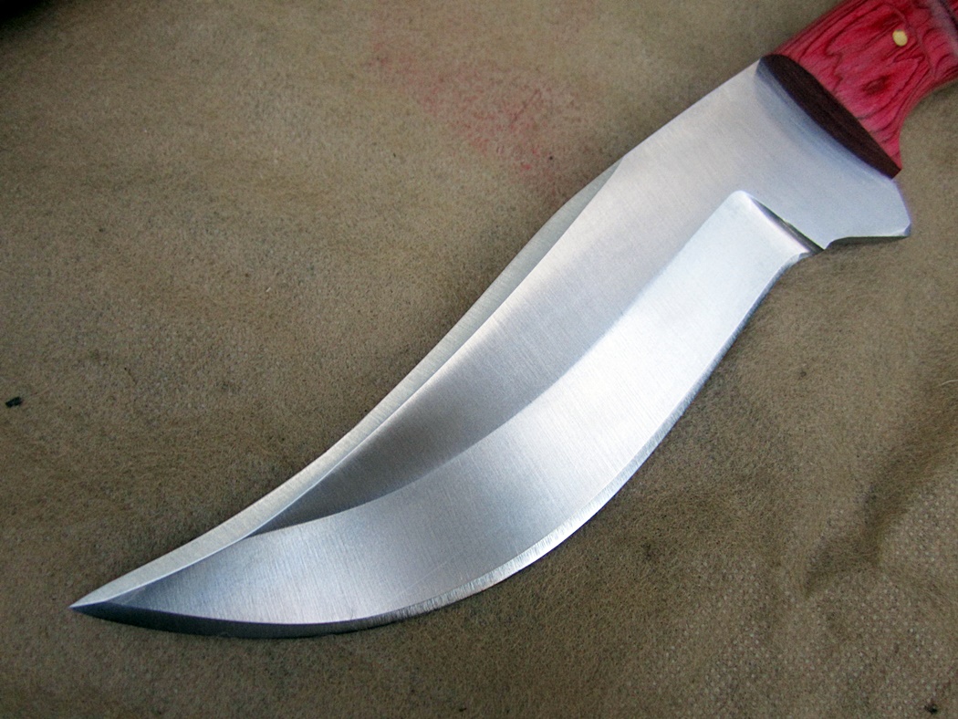 Custom A2 Steel Trailing Point Hunting Knife Micarta Handle (AE70) With Brass Pin