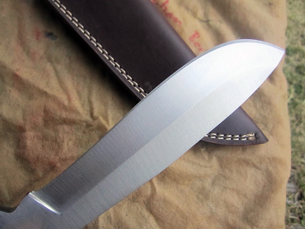 มีดพกสั้น Custom A2 Steel Clip Point Hunting Knife Canvas Micarta Handle AE255