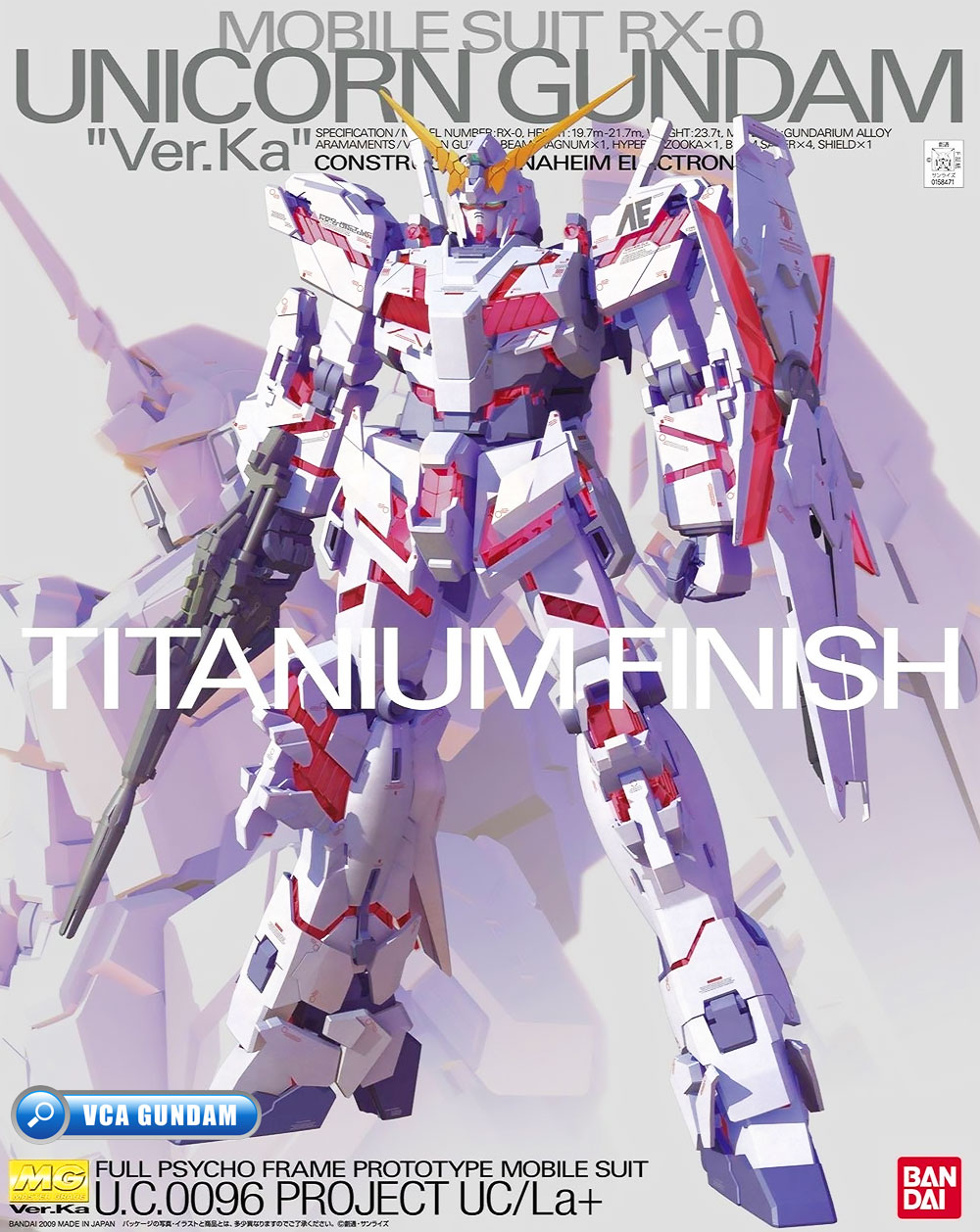 Bandai Master Grade MG RX-0 UNICORN GUNDAM VER KA TITANIUM FINISH ยูนิคอร์น กันดั้ม