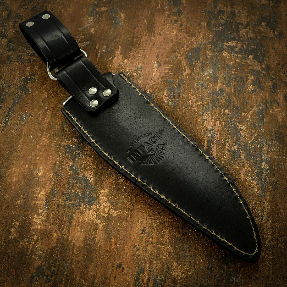 IMPACT CUTLERY RARE CUSTOM D2 BOWIE KNIFE CAMEL BONE HANDLE