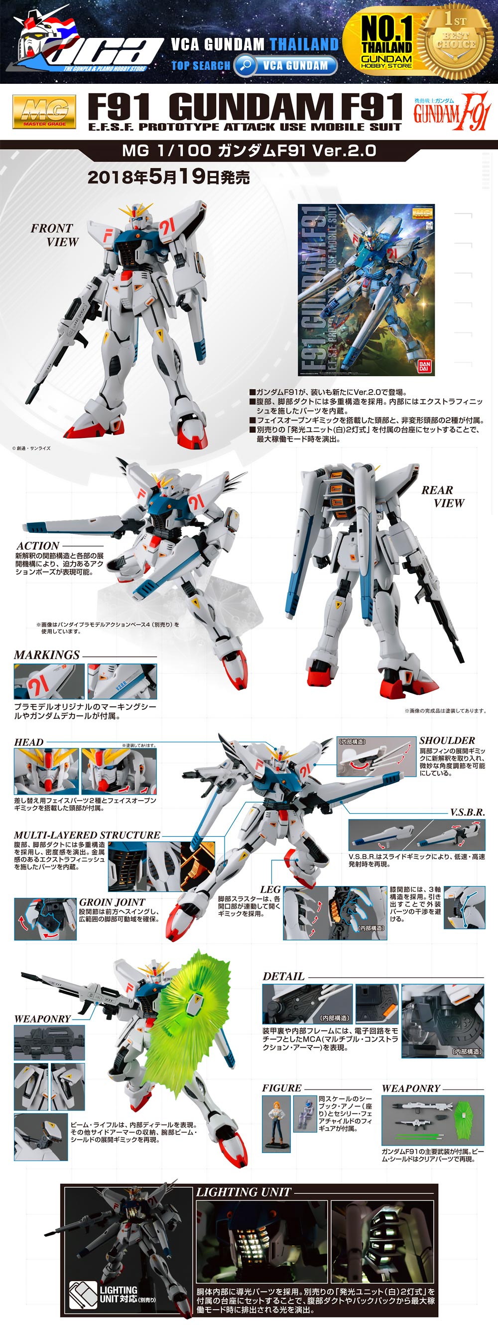 MG F91 GUNDAM F91 VER 2.0 กันดั้ม F91