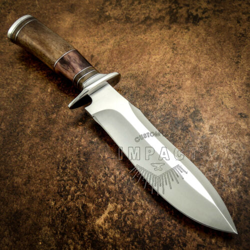 IMPACT CUTLERY RARE CUSTOM D2 BOWIE KNIFE CAMEL BONE HANDLE มีดจาก UK พร้อมใบรับรอง
