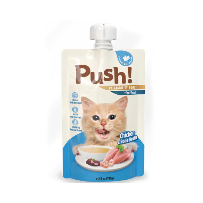 Push! อาหารเปียกแมว Complete&Balance ซองบีบ ผสมวิตามิน เนื้อมูสนุ่ม 100 g