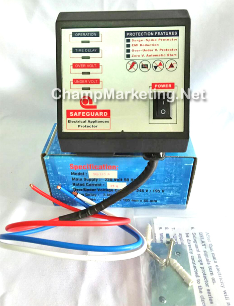 [Pre-Order] SAFEGUARD SG115A เครื่องป้องกันความเสียหายจากไฟกระชาก ไฟเกิน ไฟลัดวงจร สำหรับเครื่องใช้ไฟฟ้า ไม่เกิน 15แอมป์