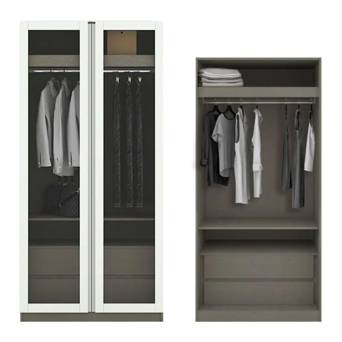 ตู้เสื้อผ้าบานเปิด OP-L ขนาด 100 ซม. รุ่น Blox