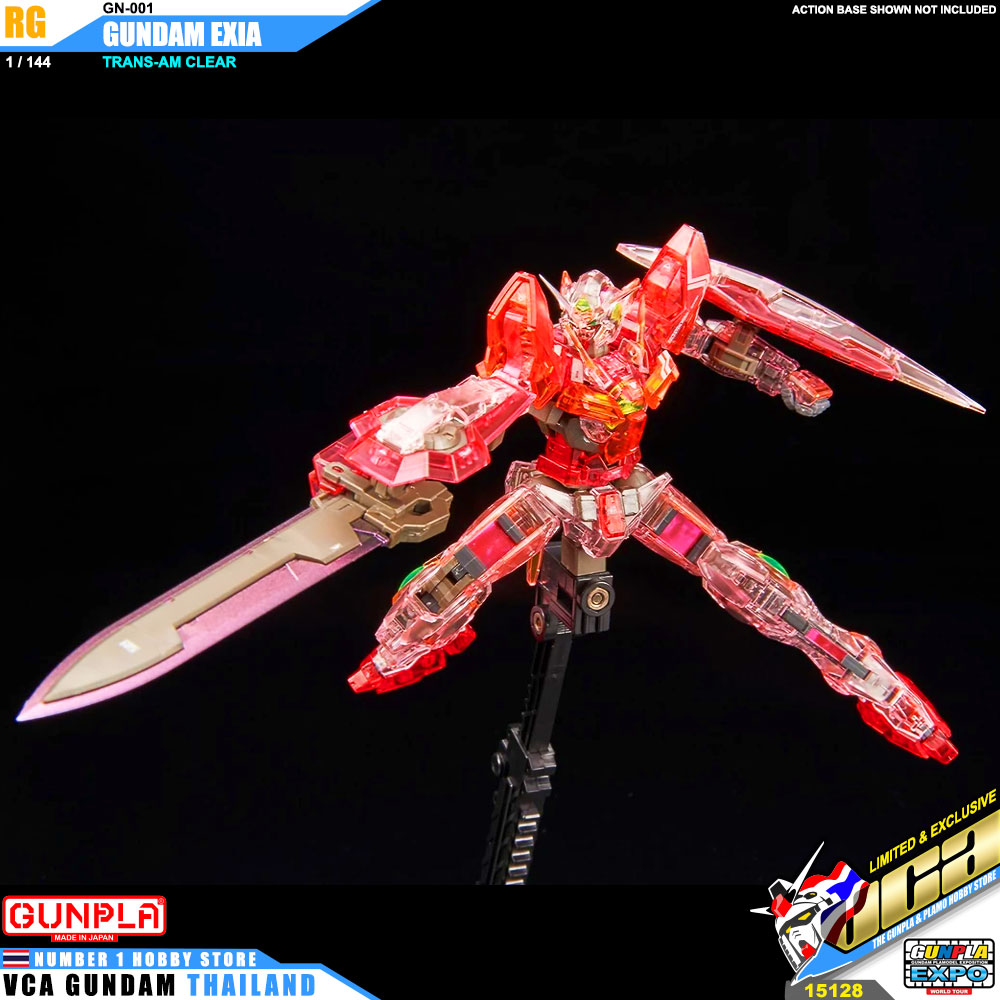 BANDAI GUNPLA EXPO REAL GRADE RG 1/144 GN-001 GUNDAM EXIA TRANS-AM TRANS AM CLEAR COLOR โมเดล กันดั้ม กันพลา VCA GUNDAM