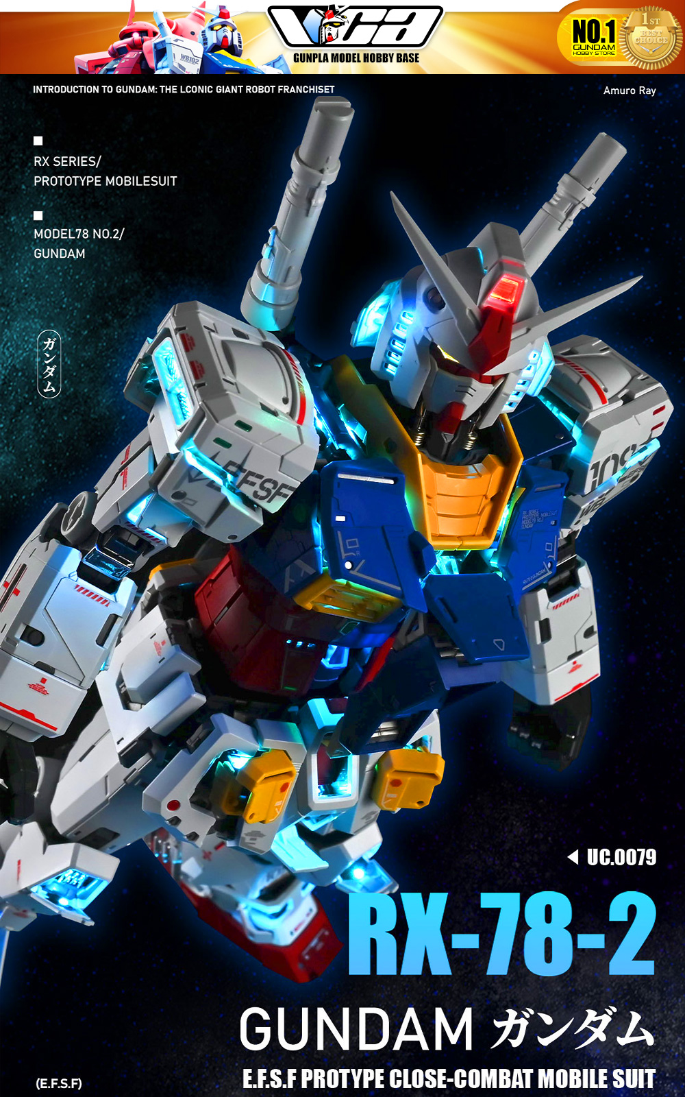 UA LED Lighting System Set for Perfect Grade PG Unleashed RX-78-2 Gundam Action Figure Model Toy VCA Bangkok Thailand