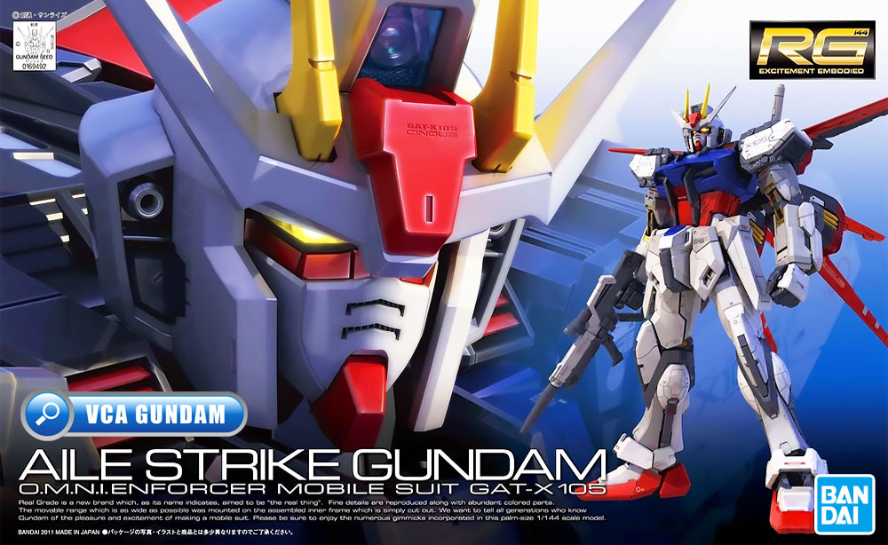 BANDAI GUNPLA REAL GRADE RG 1/144 AILE STRIKE GUNDAM โมเดล กันดั้ม กันพลา VCA GUNDAM