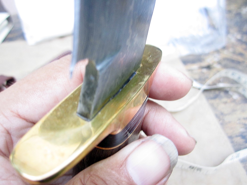 Ash damascus steel custom handmade bowie knife 12"