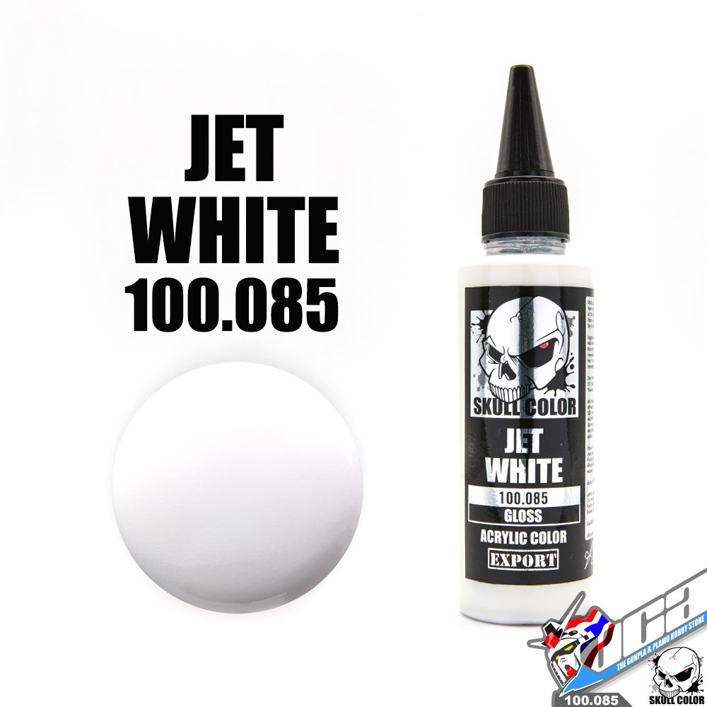 SKULL COLOR 100.085 JET WHITE ACRYLIC COLOR 60ML (GLOSS) สีอะครีลิกสำหรับพลาสติก โมเดล