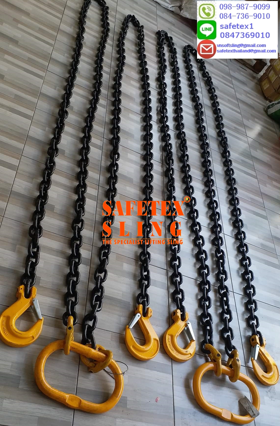 โซ่ยก 1ขา 1ตัน, โซ่ยกของ 2ขา 1ตัน, โซ่ยกของ 3ขา 1ตัน, โซ่ยกของ 4ขา 1ตัน, โซ่ 6มิล, โซ่ 6มม. โซ่ 7มิล, โซ่ 7มม. โซ่ยกของ, โซ่ยกสินค้า, โซ่ยก, โซ่ยกงาน, โซ่ยกงานหนัก, โซ่เหนียว, โซ่อัลลอย, ตะขอยก, ข้อต่อโซ่, ตะขอสับโซ่, ตัวต่อโซ่, โซ่ยก 1 ตัน, โซ่ 1ตัน, โซ่ยกน้ำหนัก 1ตัน, โซ่ยกสินค้า, โซ่เหนียว, โซ่แรงงาน,โซ่ G80, โซ่ยกงานหนัก, โซ่ยกของ, โซ่ใช้งานเครน, โซ่ยกชิ้นงาน, โซ่ยกของ 1ตัน 1ขา 2ขา 3ขา 4ขา พร้อมตะขอเซฟตี้/Chain sling 1leg 2legs 3legs 4legs with eye sling hook