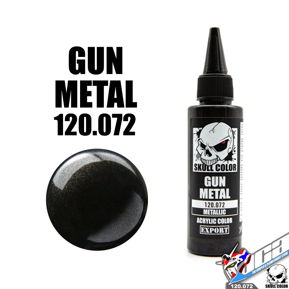 SKULL COLOR 120.072 GUN METAL ACRYLIC COLOR 60ML (METALLIC) สีอะครีลิกสำหรับพลาสติก โมเดล