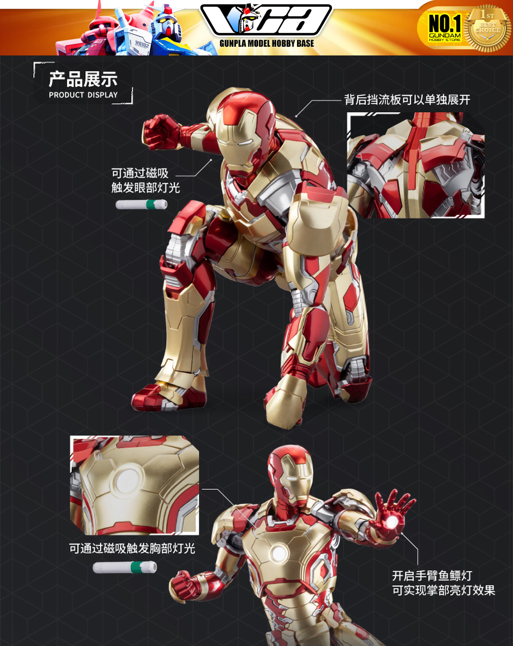 Eastern Model® x Morstorm Plastic Model Kits Series IRON MAN MARK 42 DELUXE IRON MAN 3