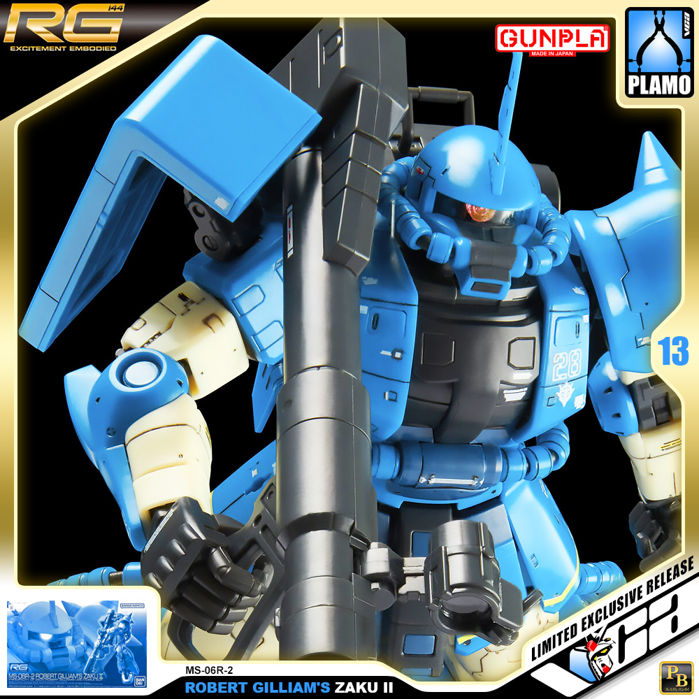 ⭐️ PREMIUM BANDAI PB GUNPLA REAL GRADE RG 1/144 MS-06R-2 ROBERT GILLIAM'S GILLIAM ZAKU II ประกอบ หุ่นยนต์ โมเดล กันดั้ม กันพลา ของเล่น VCA GUNDAM