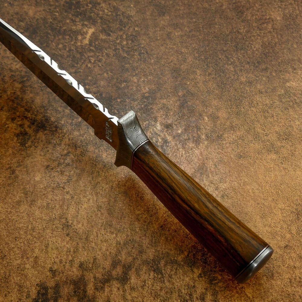 IMPACT CUTLERY RARE CUSTOM D2 BOWIE KNIFE BURL WOOD HANDLE