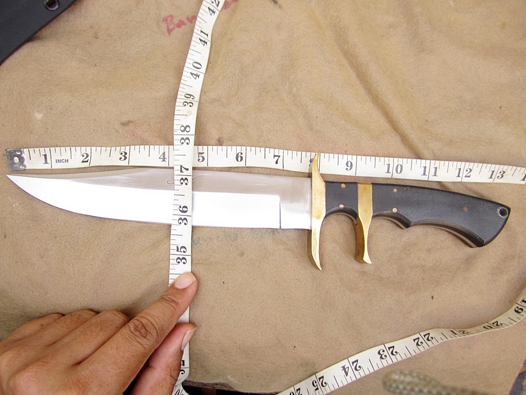 มีดใบตายASH CUSTOM HANDMADE HUNTING BOWIE KNIFE 440C STEEL 12" (B94)