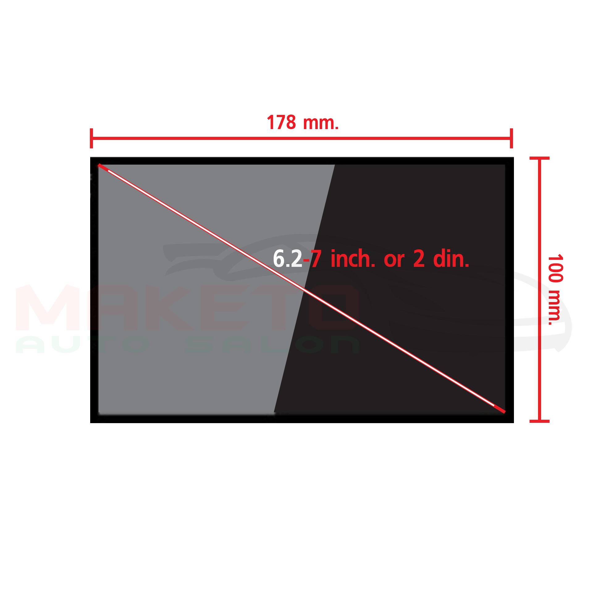 (R037) กรอบ วิทยุใส่จอ 6.2-7 inch. or 2 din. สำหรับรถยนต์ Toyota Vios 2013-ปัจจุบัน , Yaris 2013-2017