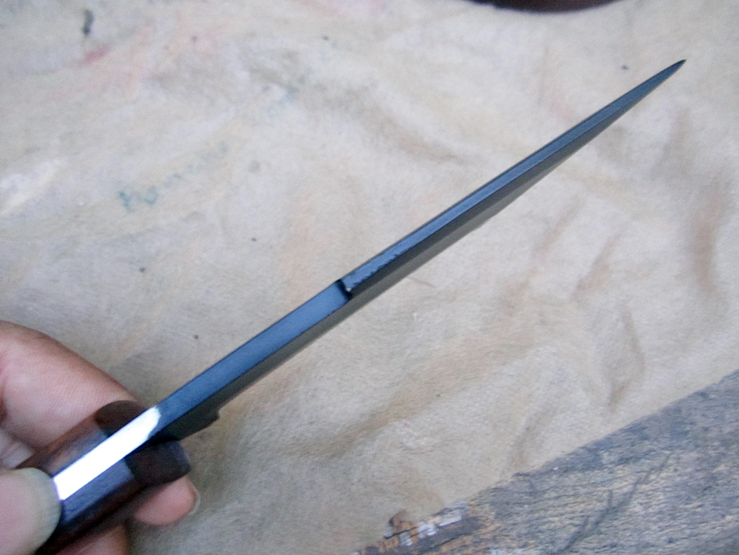 มีดHAND MADE BY ALONZO KNIVES USA CUSTOM TACTICAL TANTO 1095 KNIFE ROSE WOOD