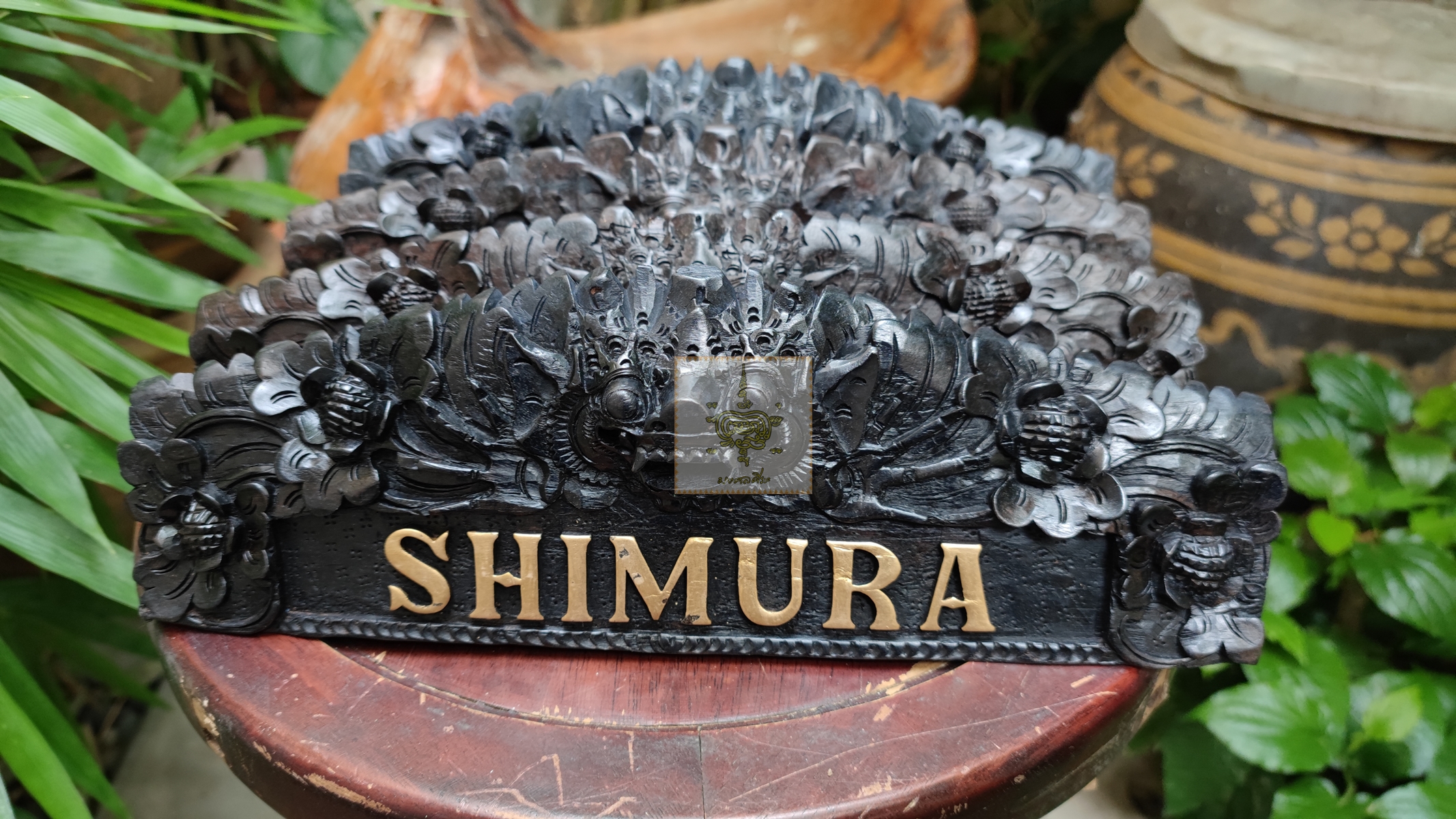 ไม้แกะป้ายชื่อ งานบาหลี