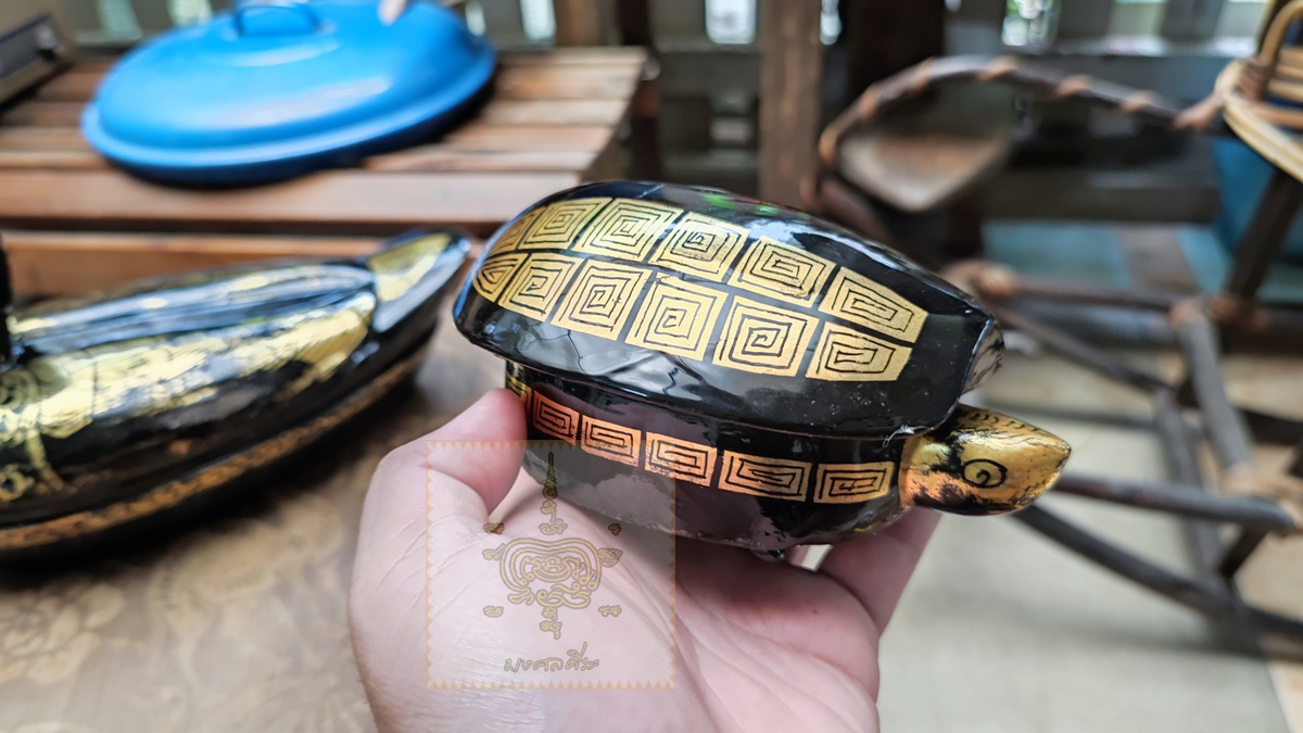 งานลงรักเขียนลายทอง เต่า+เป็ด ตัวใหญ่