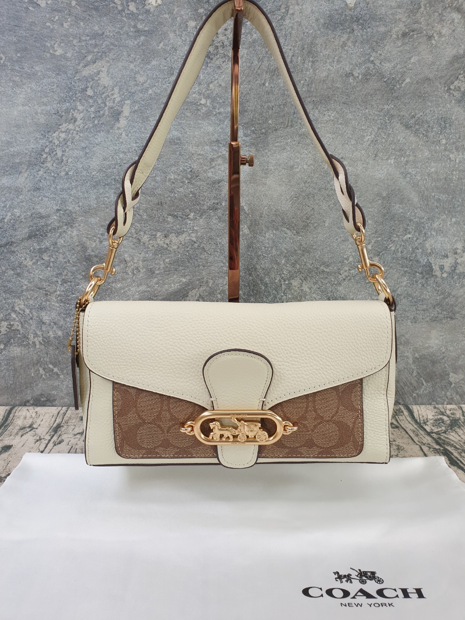 COACH SMALL JADE SHOULDER BAG WITH SIGNATURE CANVAS DETAIL (COACH F90782)